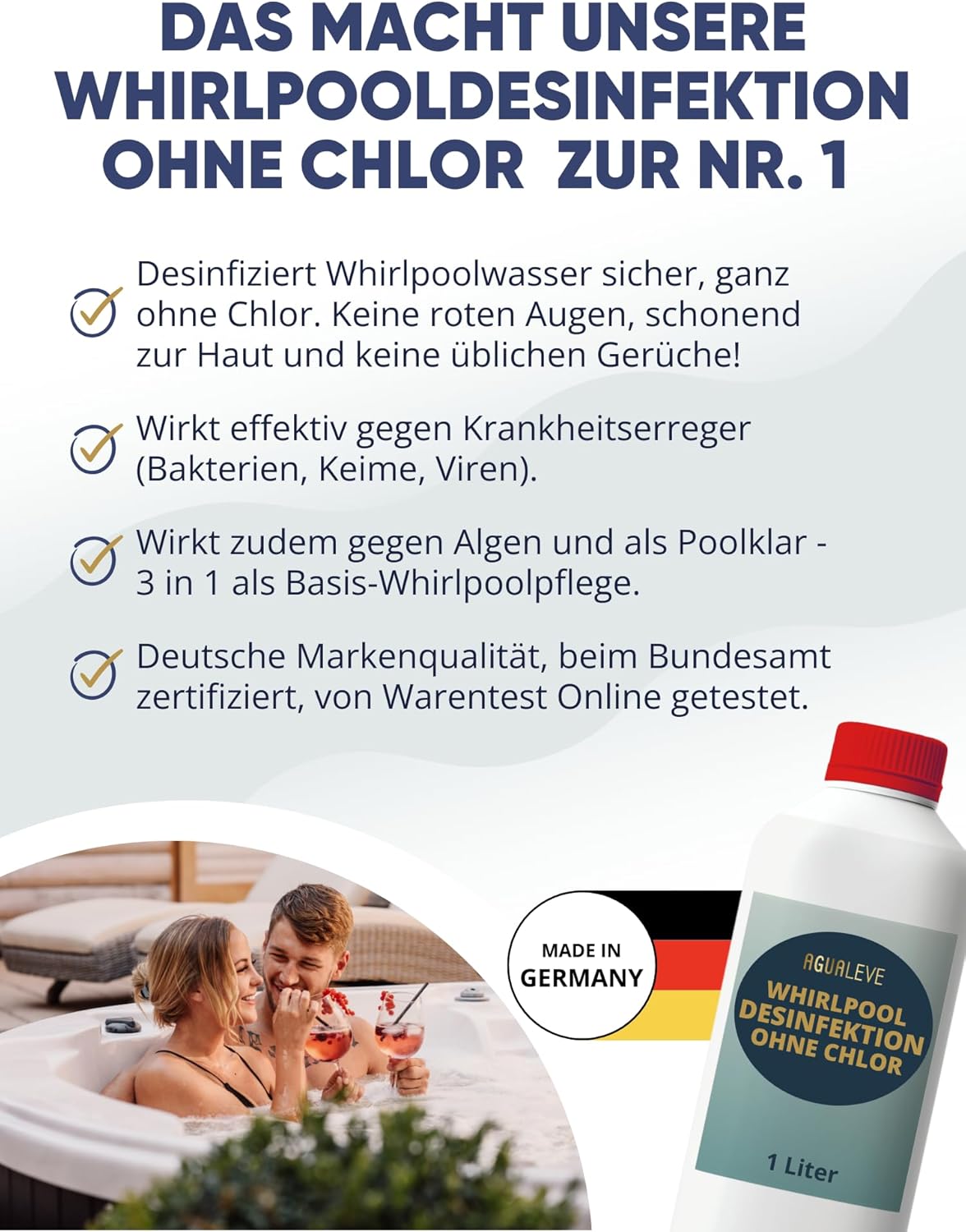 AGUALEVE® Whirlpooldesinfektion ohne Chlor 1 Ltr.