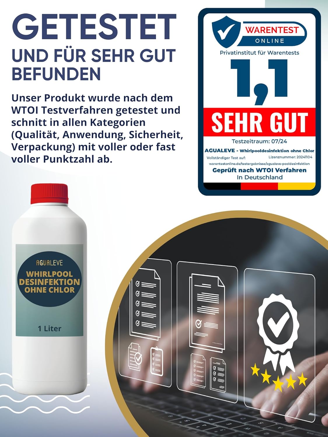 AGUALEVE® Whirlpooldesinfektion ohne Chlor 1 Ltr.