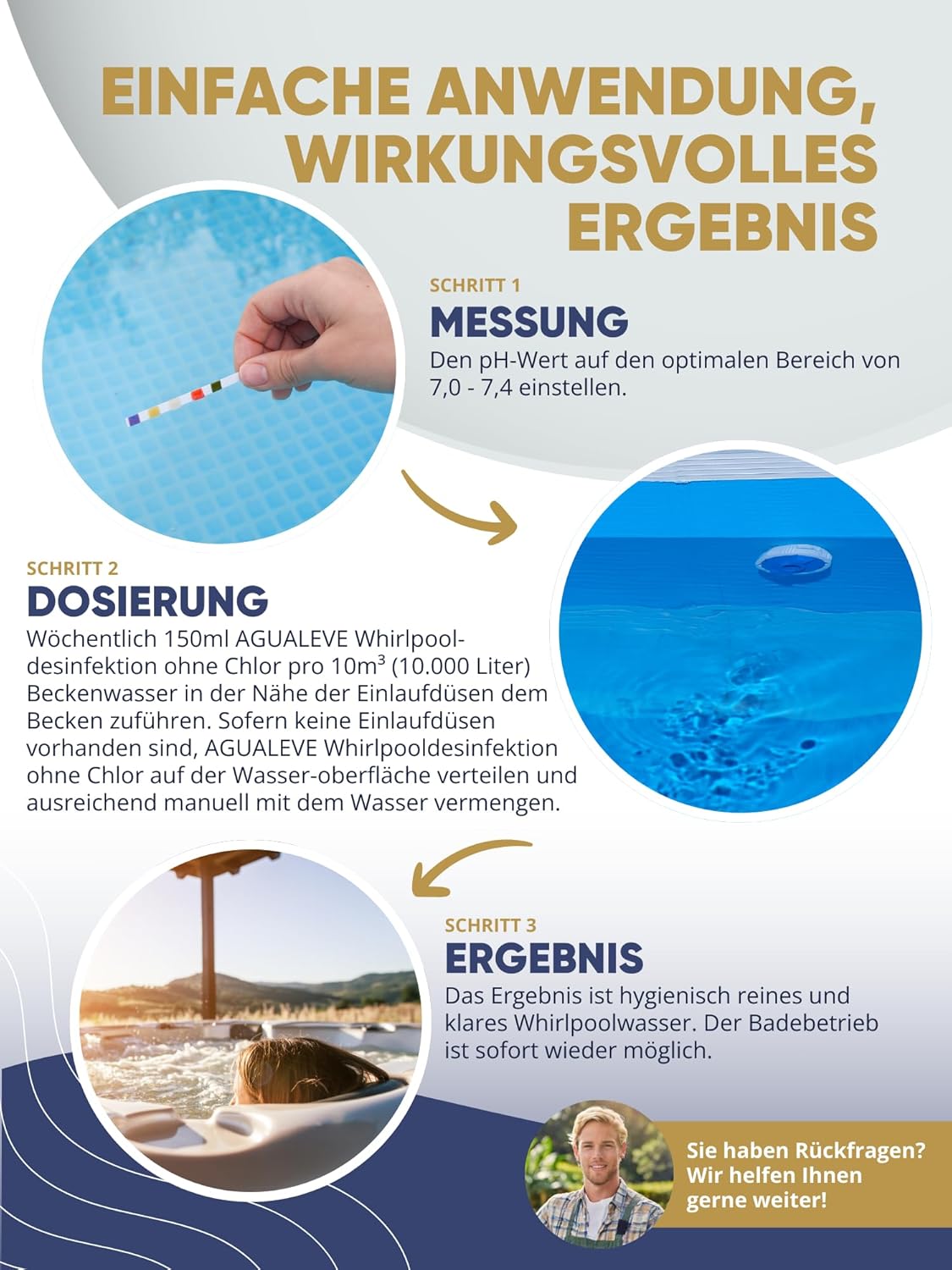 AGUALEVE® Whirlpooldesinfektion ohne Chlor 1 Ltr.