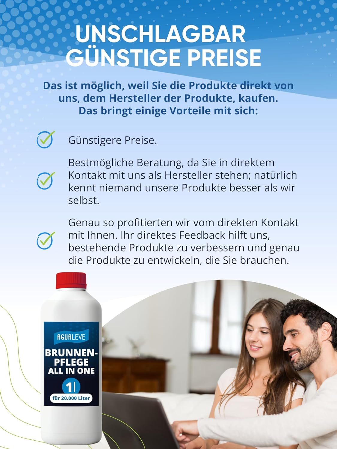AGUALEVE® Brunnenpflege All in One 1 Ltr.