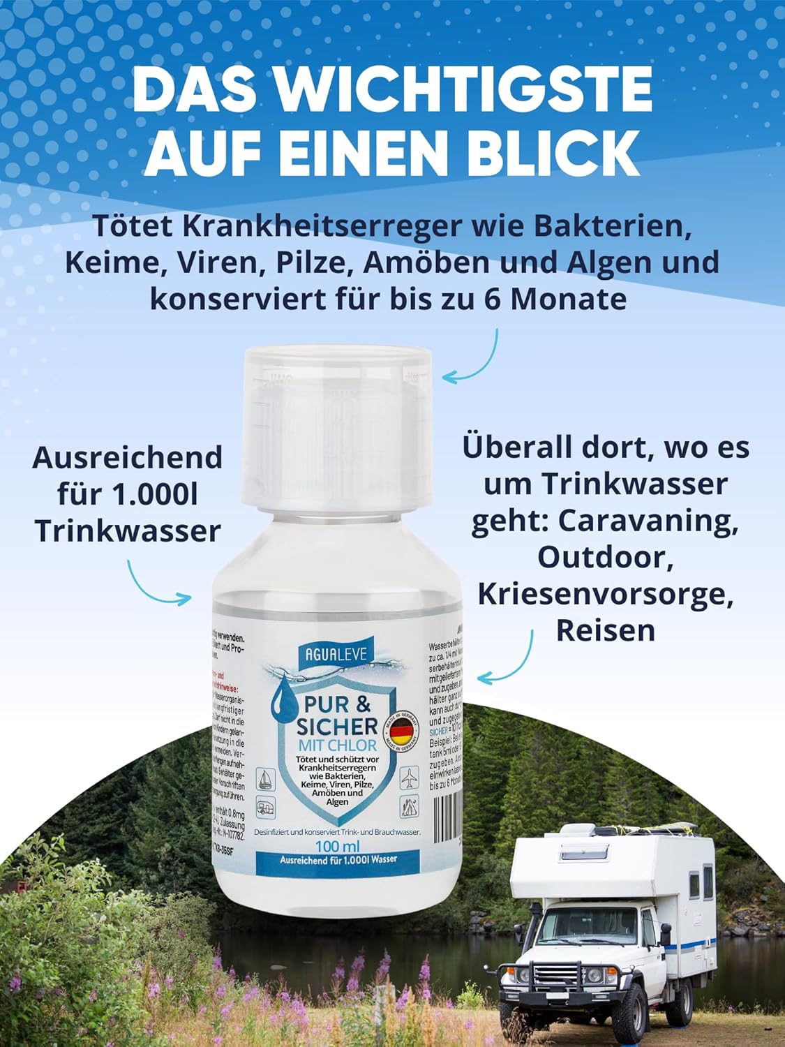 AGUALEVE PUR & SICHER **mit** Chlor 100ml