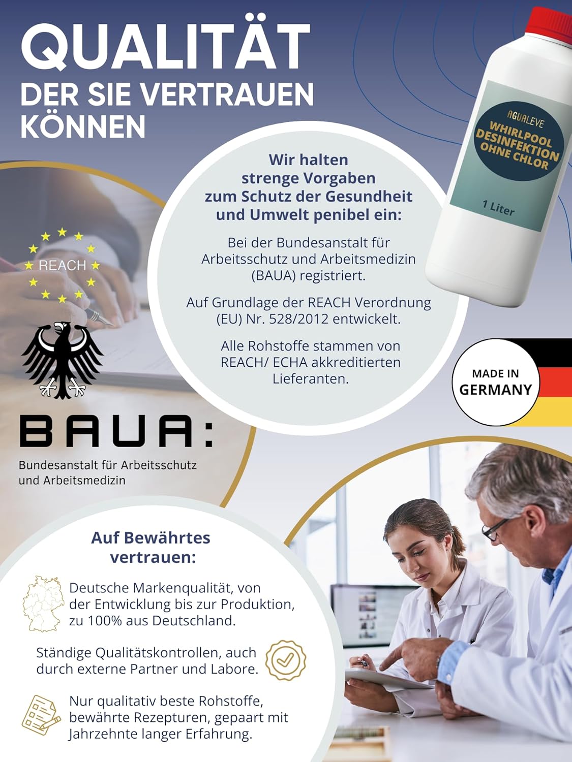 AGUALEVE® Whirlpooldesinfektion ohne Chlor 1 Ltr.