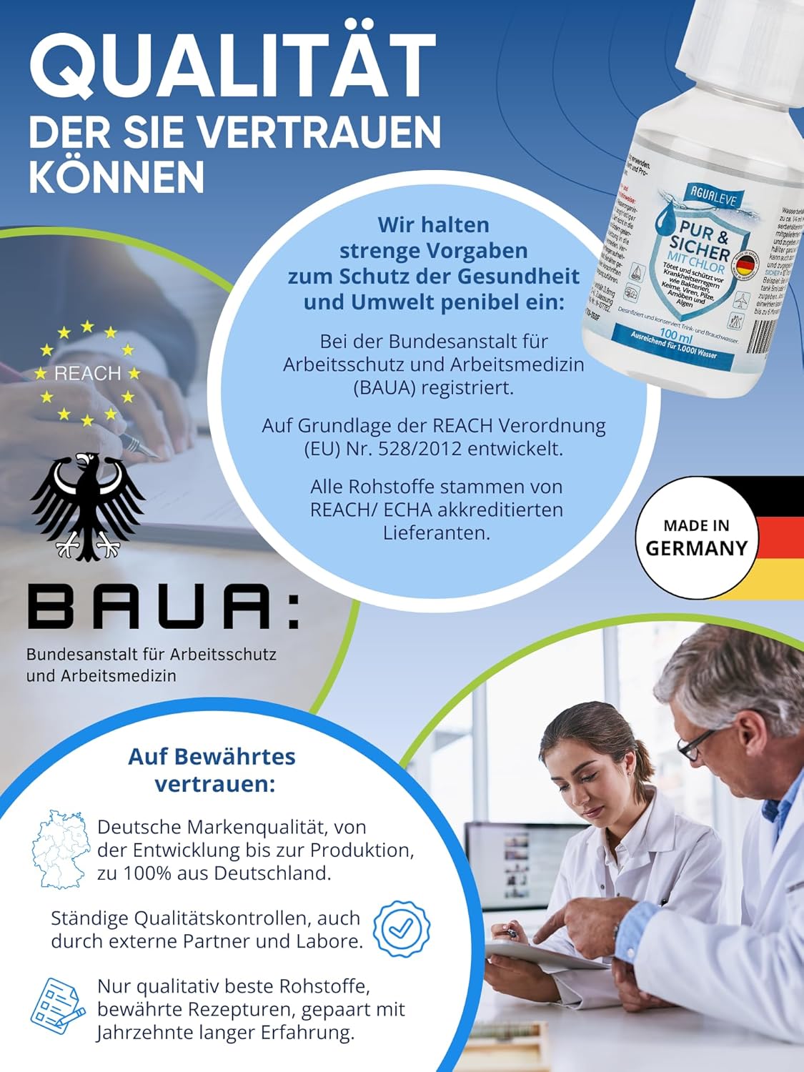 AGUALEVE PUR & SICHER **mit** Chlor 100ml