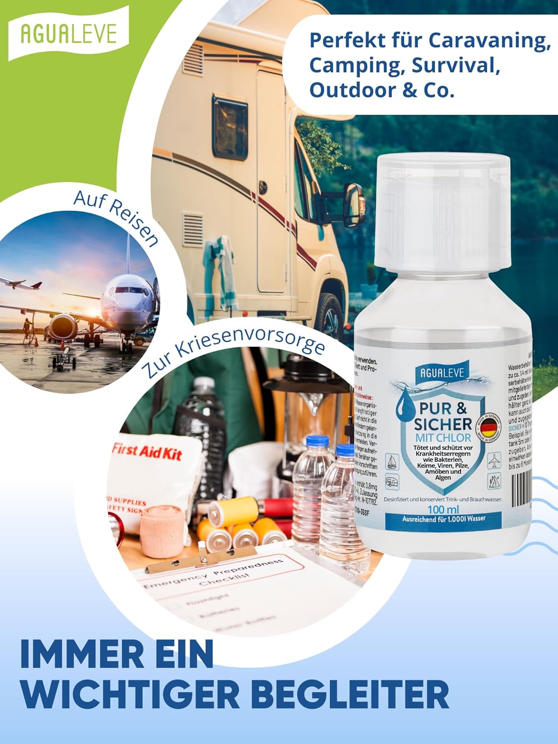 AGUALEVE PUR & SICHER **mit** Chlor 100ml