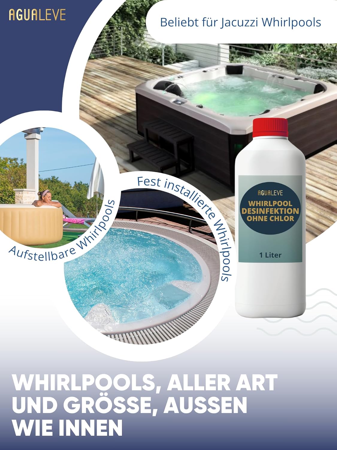 AGUALEVE® Whirlpooldesinfektion ohne Chlor 1 Ltr.