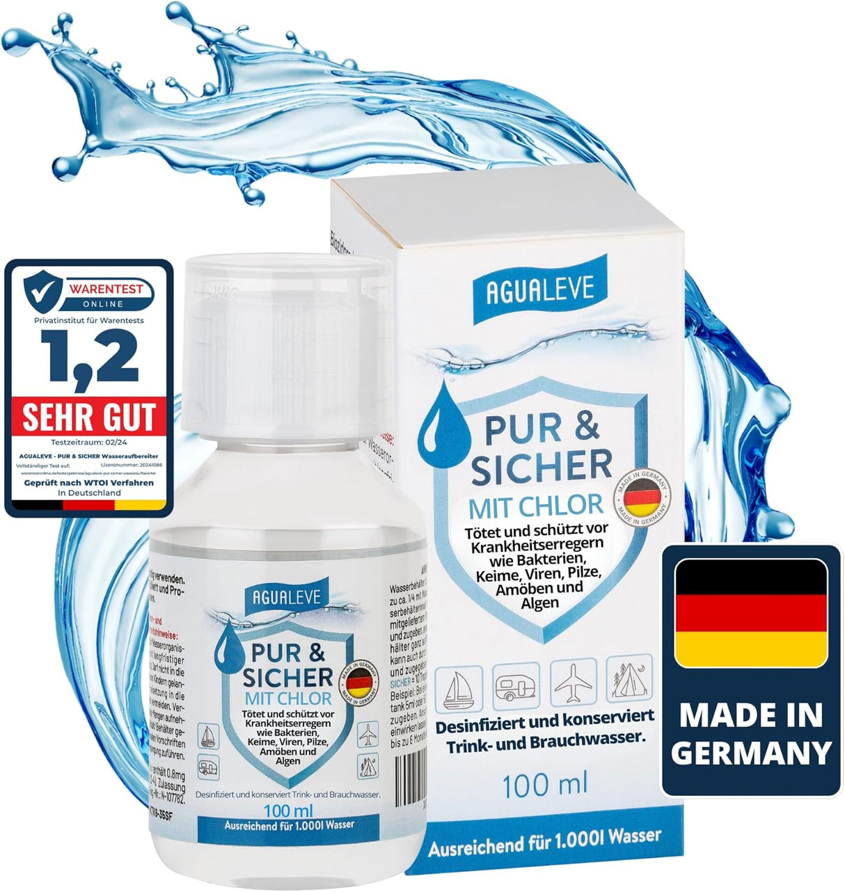 AGUALEVE PUR & SICHER **mit** Chlor 100ml