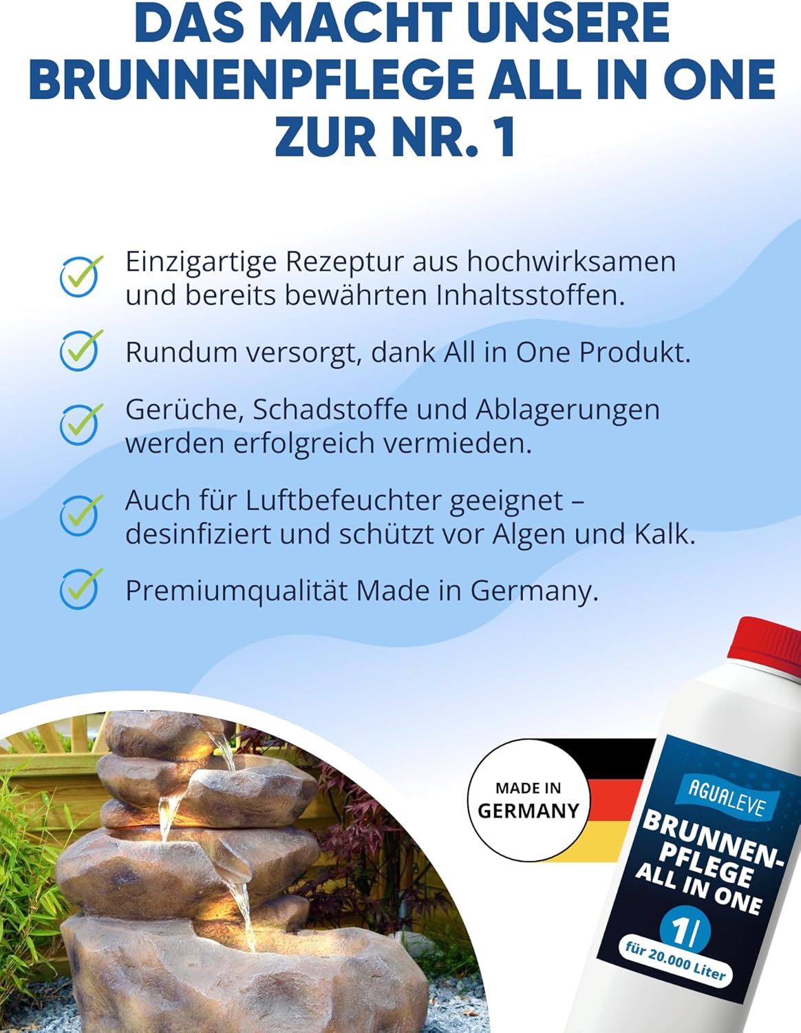 AGUALEVE® Brunnenpflege All in One 1 Ltr.