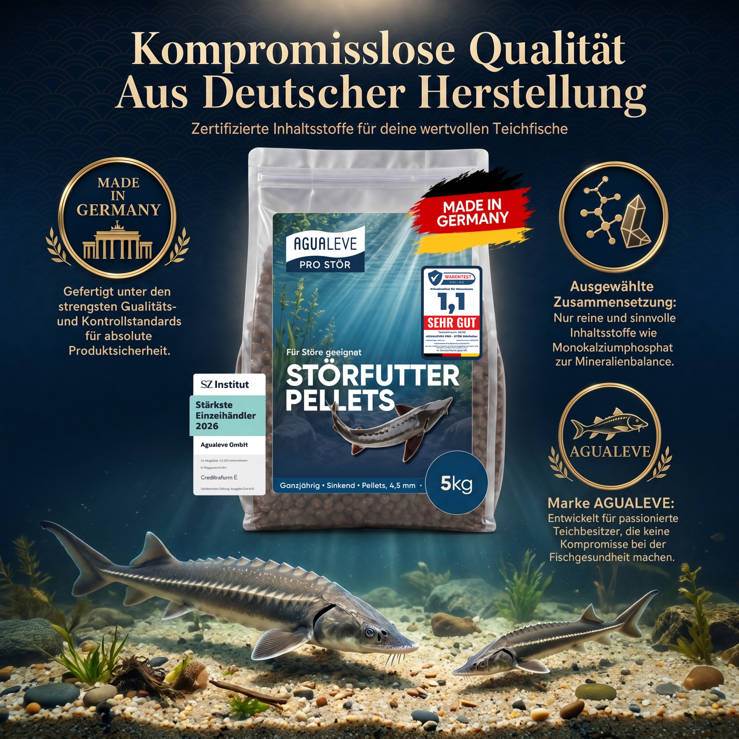 PRO STÖR Störfutter Pellets ganzjährig | sinkende Pellets 4,5 mm