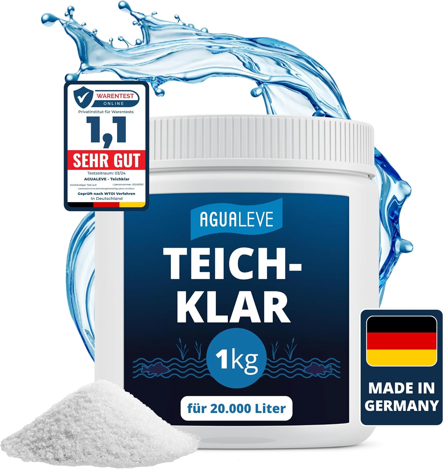 Teichklar bei braunem & trübem Teichwasser 1kg AGUALEVE®