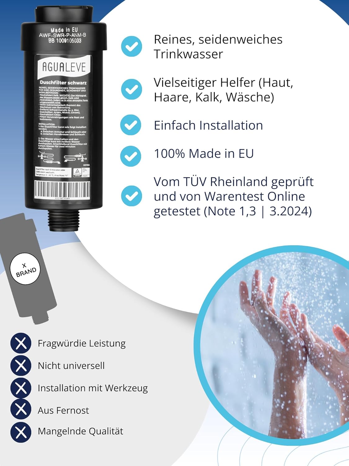 Duschfilter gegen Kalk, Schwermetalle & mehr