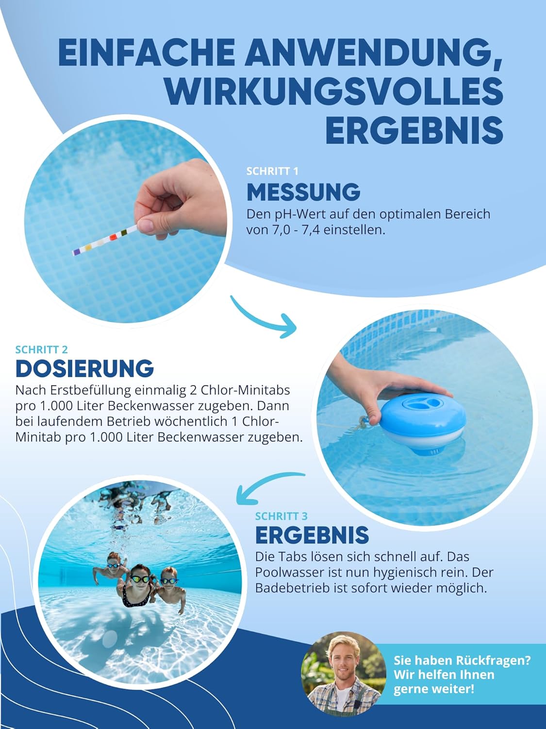 Chlor-Minitabs 200 Stück schnelllöslich AGUALEVE
