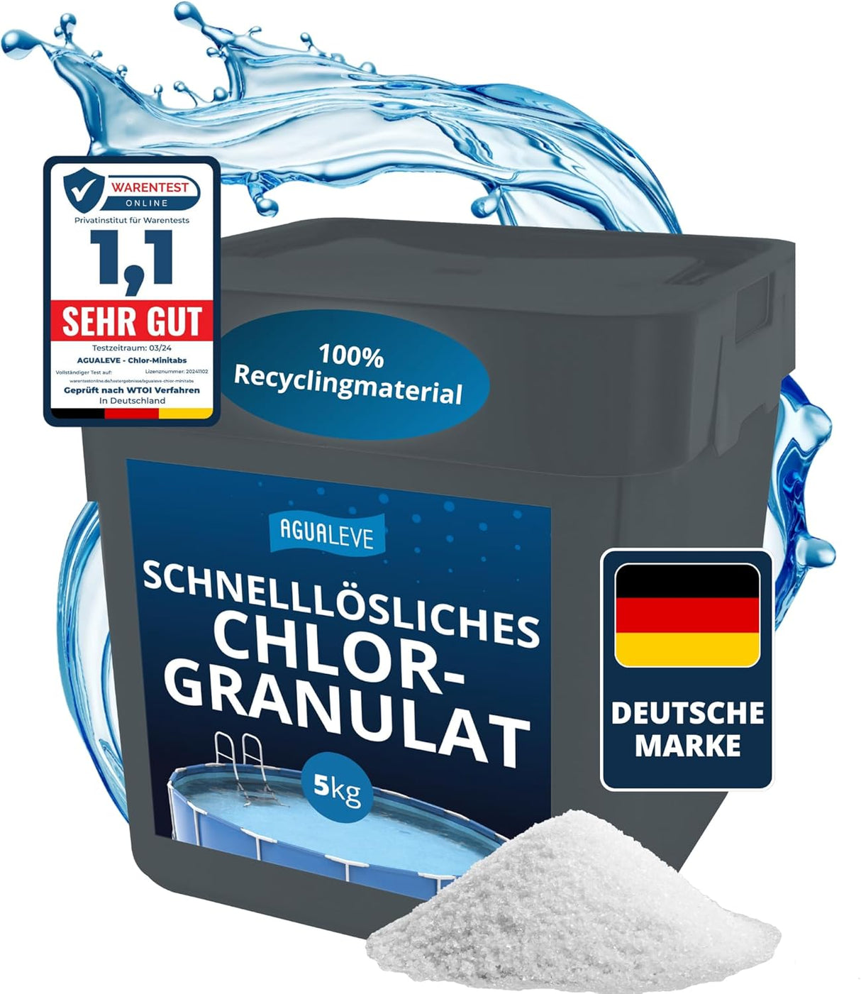 AGUALEVE® Chlorgranulat schnelllöslich (als 1 Kg und 5 Kg erhältlich)