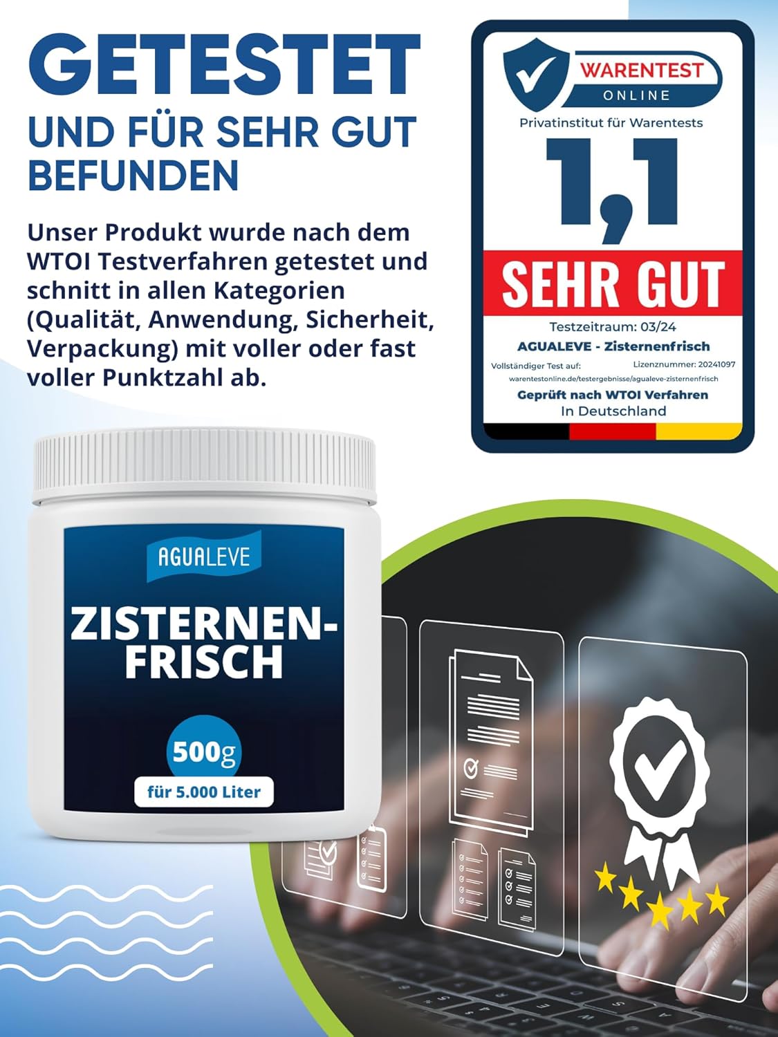 AGUALEVE® Zisternenfrisch  (als 0,5 Kg, 1 Kg, 2,5 Kg und 5 Kg erhältlich)