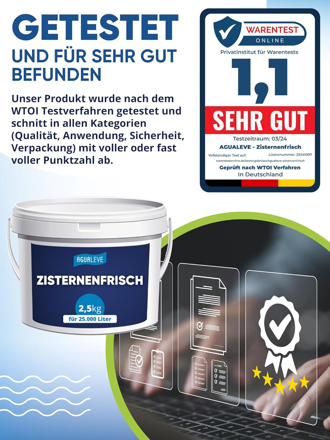 AGUALEVE® Zisternenfrisch  (als 0,5 Kg, 1 Kg, 2,5 Kg und 5 Kg erhältlich)