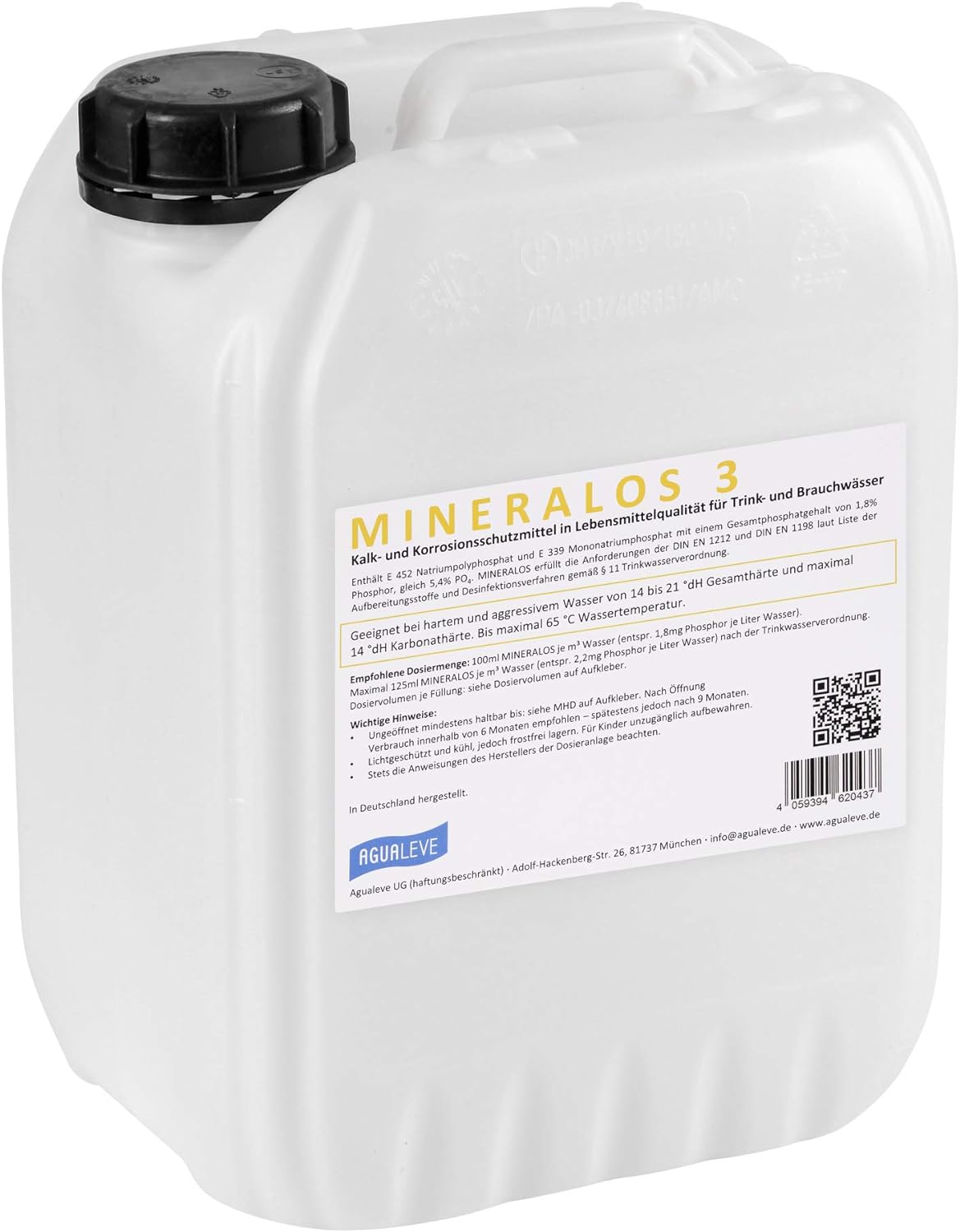 MINERALOS 3 Dosierlösung - Alternative zu BWT Mineralstoff F3 / H3 (10 l oder 20 l Kanister)