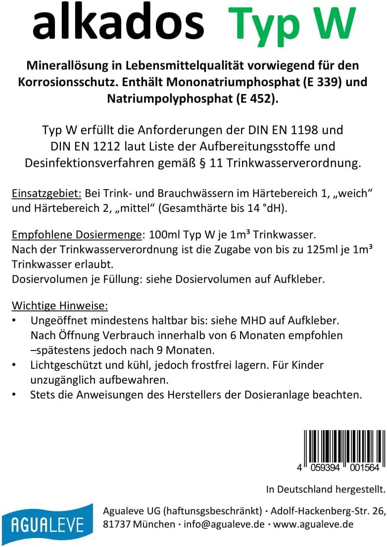 alkados Typ W Dosierlösung (im 10 Ltr. und 20 Ltr. Kanister erhältlich)