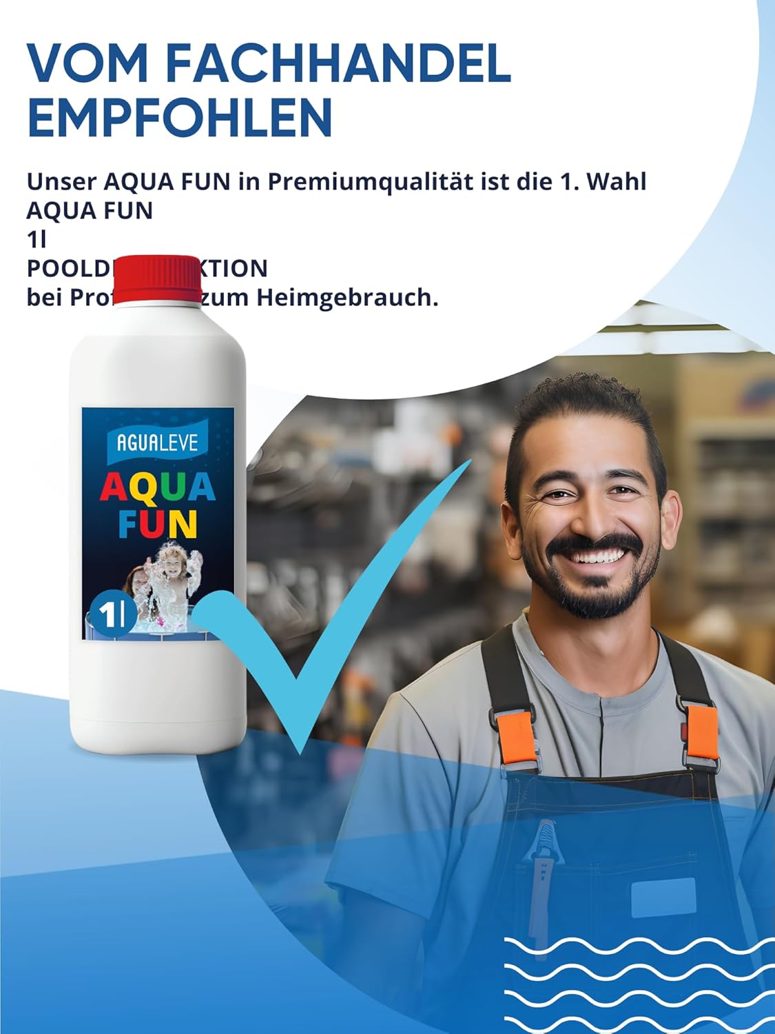 Aqua Fun Planschbeckendesinfektion ohne Chlor 1 Ltr. AGUALEVE