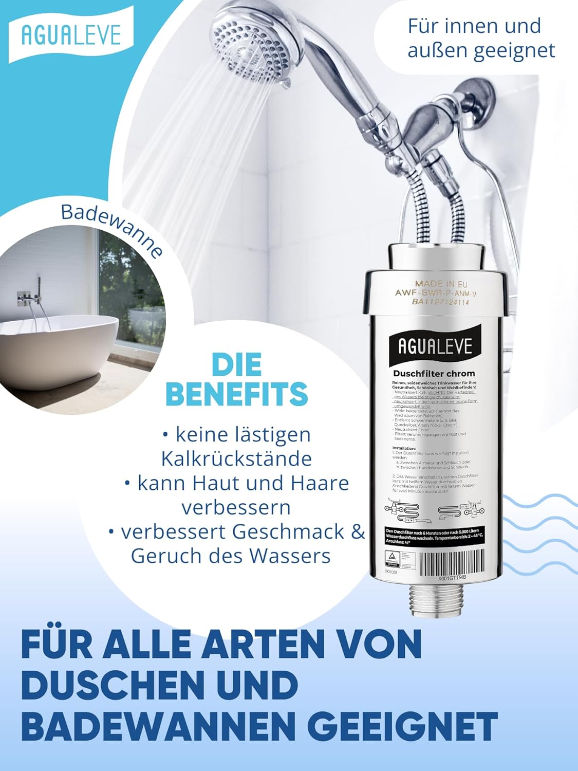 Duschfilter gegen Kalk, Schwermetalle & mehr