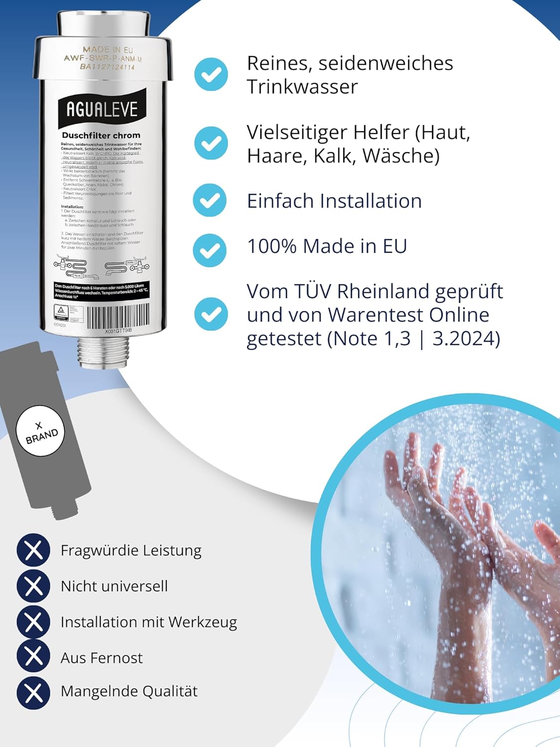 Duschfilter gegen Kalk, Schwermetalle & mehr