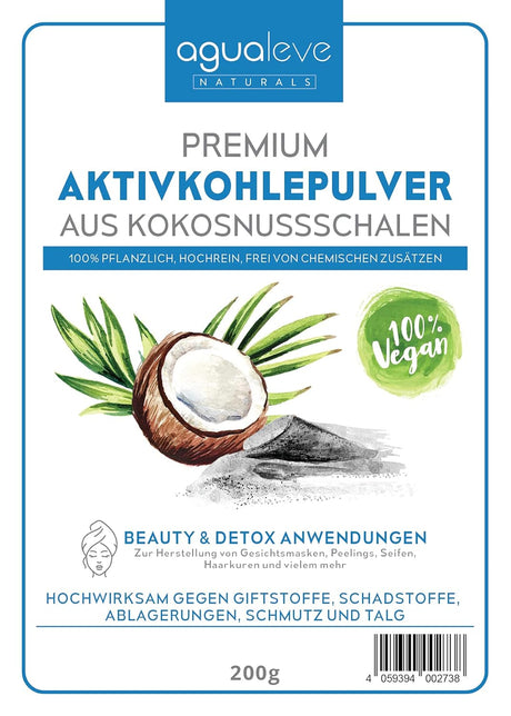AGUALEVE Premium Aktivkohle Pulver 200g
