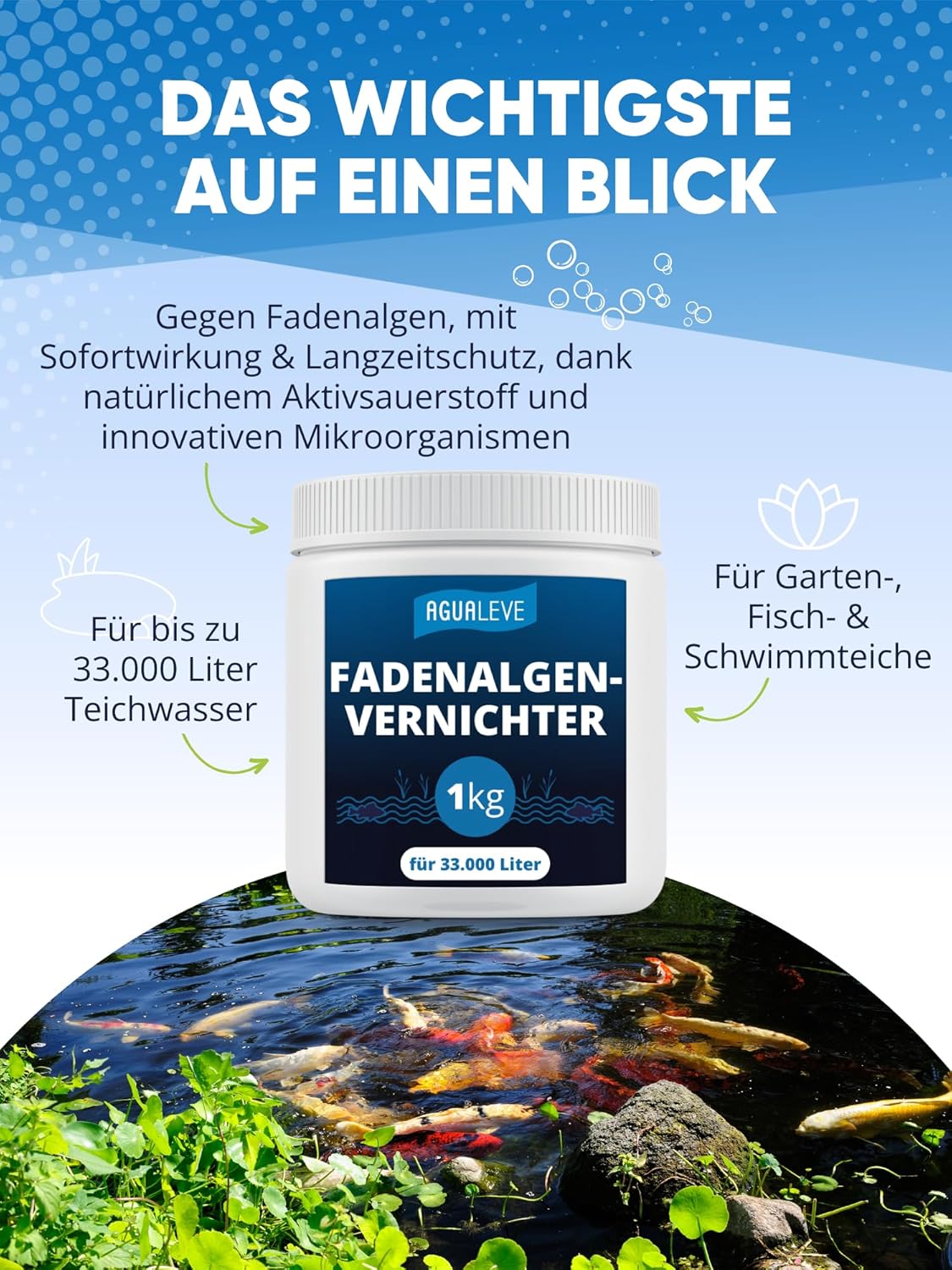 Fadenalgenvernichter 1kg AGUALEVE