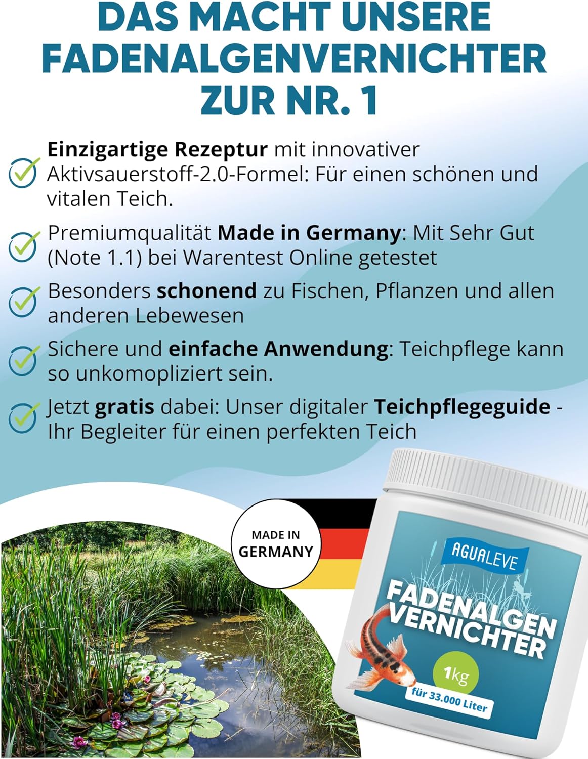 AGUALEVE® Fadenalgenvernichter (als 1 kg und 5 kg erhältlich)