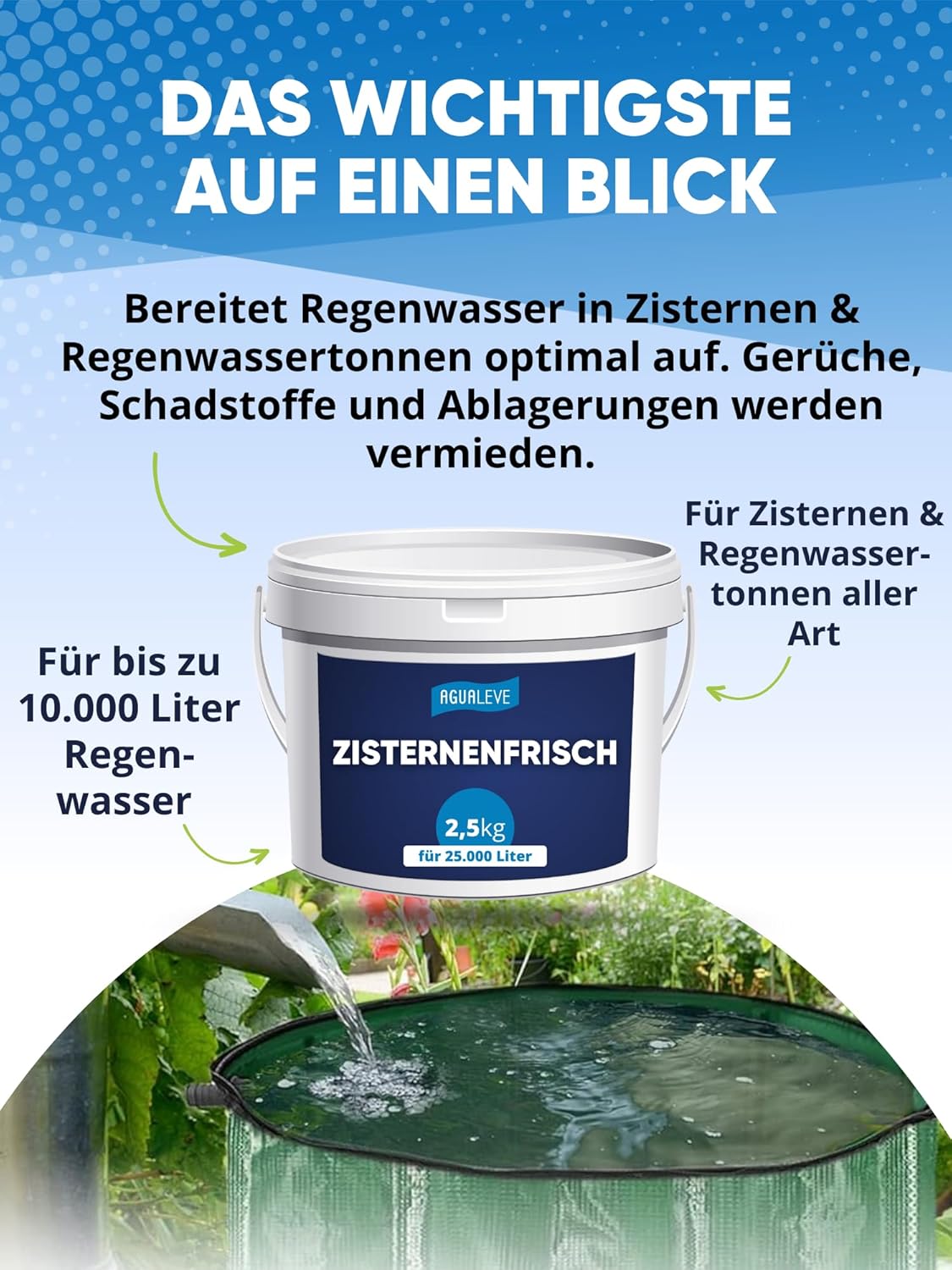 AGUALEVE® Zisternenfrisch  (als 0,5 Kg, 1 Kg, 2,5 Kg und 5 Kg erhältlich)