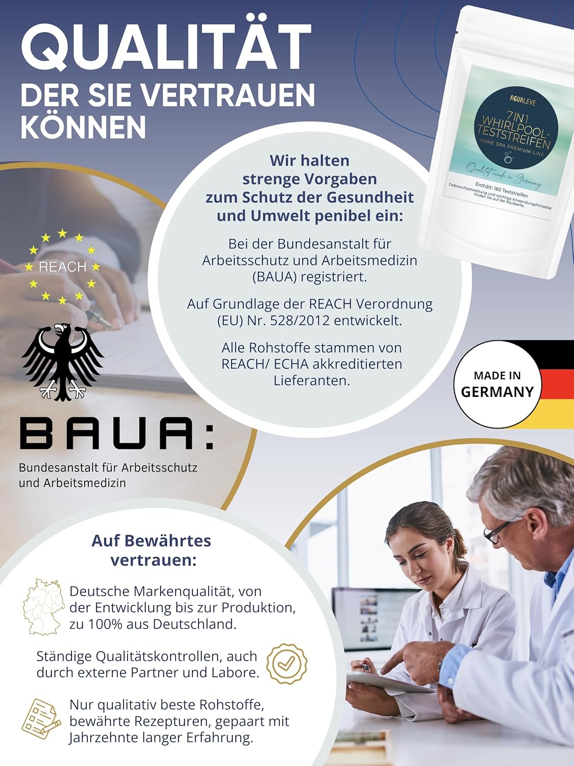 AGUALEVE® 7 in 1 Whirlpool Teststreifen 160 Stück