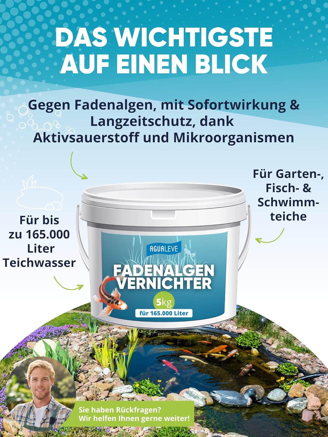 AGUALEVE® Fadenalgenvernichter (als 1 kg und 5 kg erhältlich)