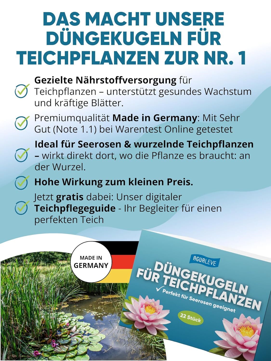 22 Düngekugeln für Teichpflanzen perfekt für Seerosen
