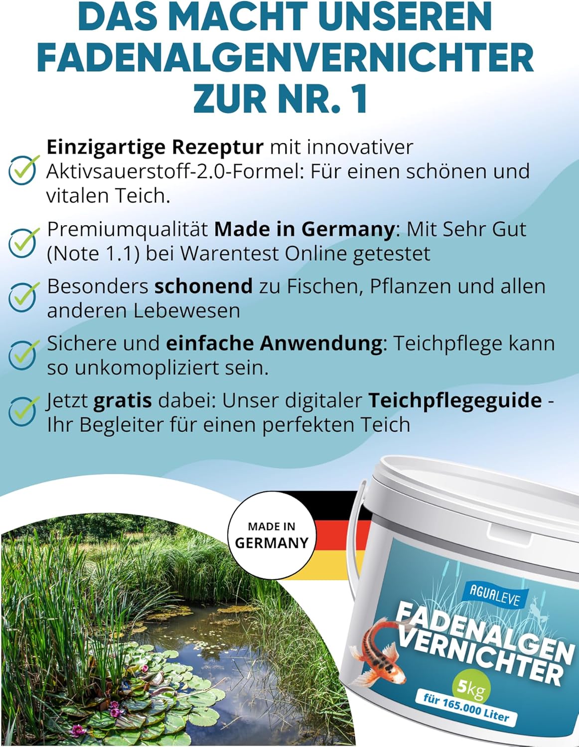 AGUALEVE® Fadenalgenvernichter (als 1 kg und 5 kg erhältlich)
