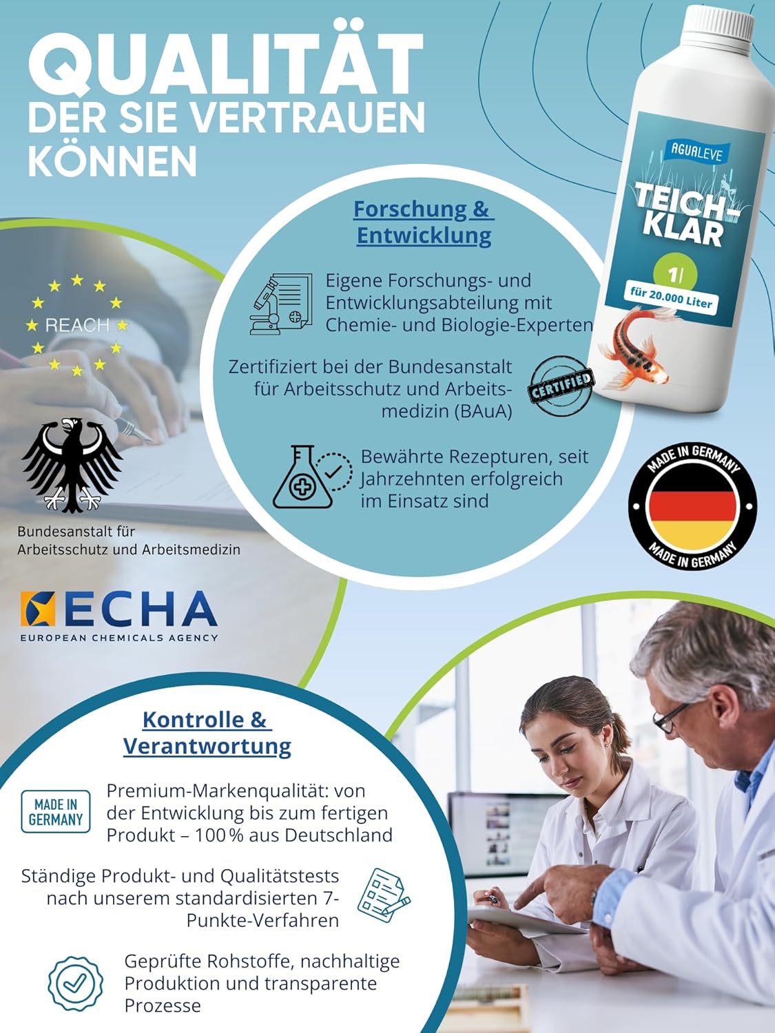 Teichklar (1 l oder 5 l ) Teichwasser klar bekommen mit AGUALEVE®