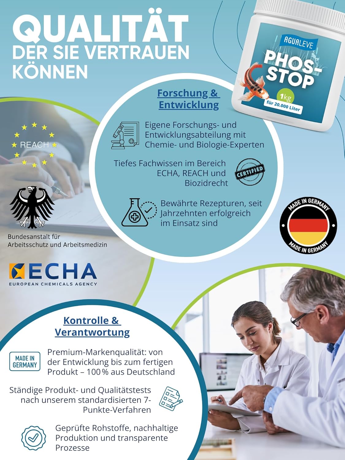 Phosstop 1kg Phosphatbinder für Teiche AGUALEVE®
