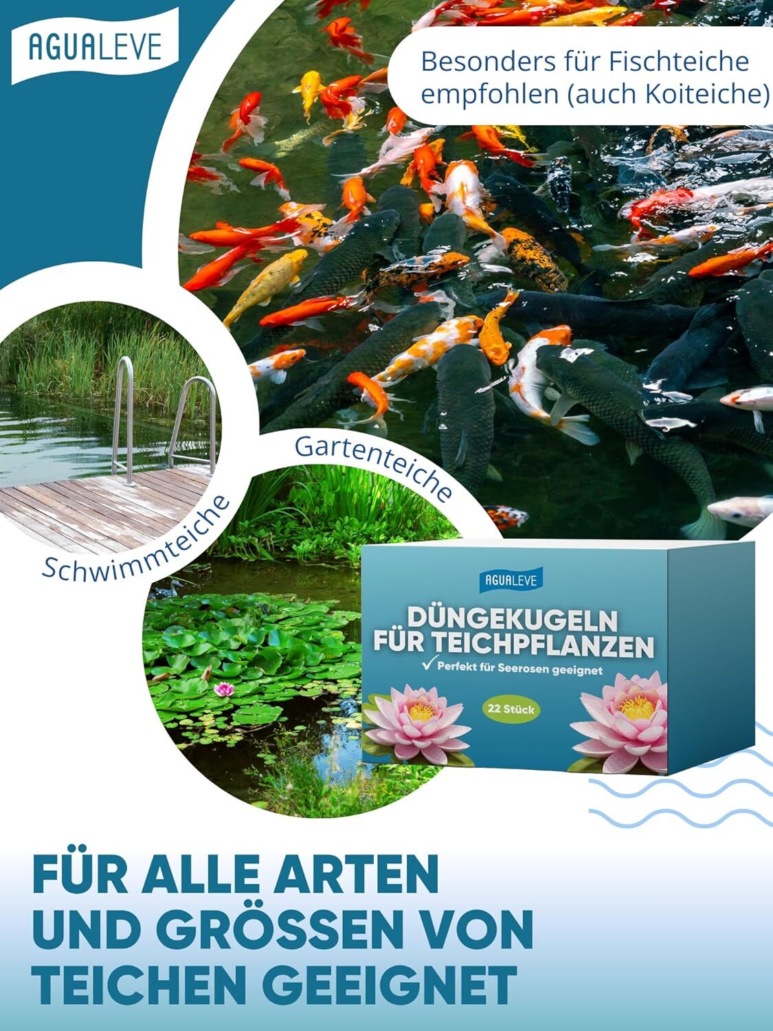 22 Düngekugeln für Teichpflanzen perfekt für Seerosen