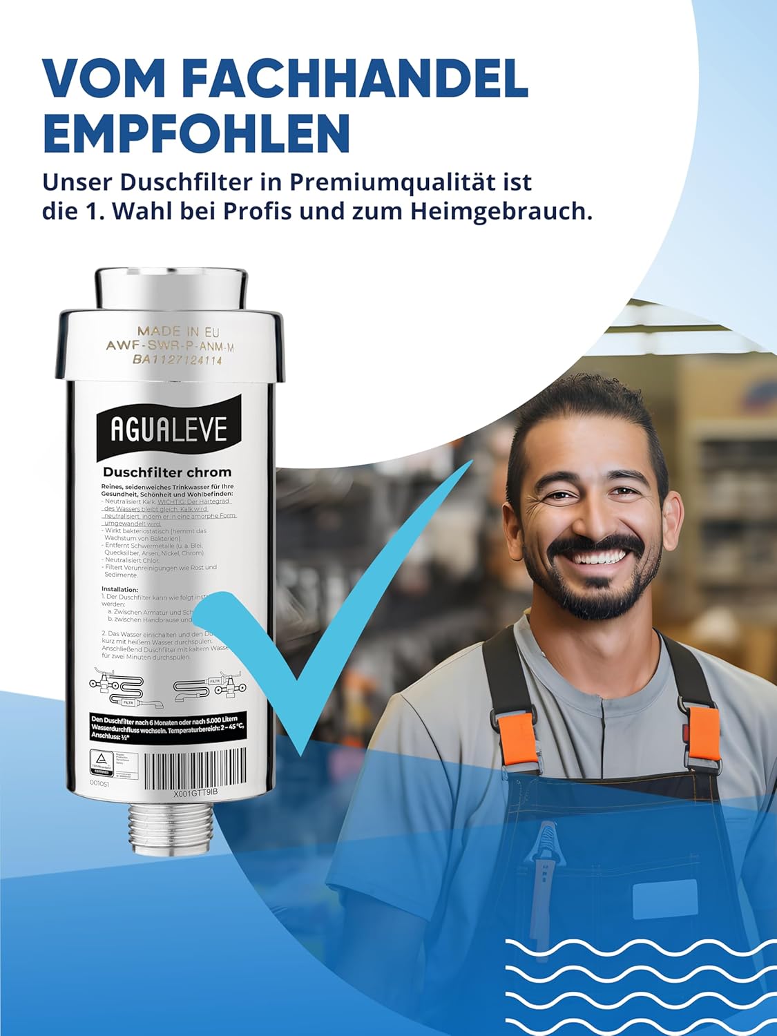 Wasserfilter Dusche (in chrom, weiß und schwarz erhältlich)