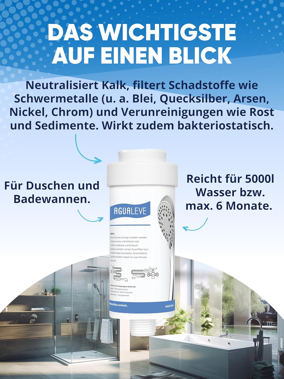 Duschfilter gegen Kalk, Schwermetalle & mehr