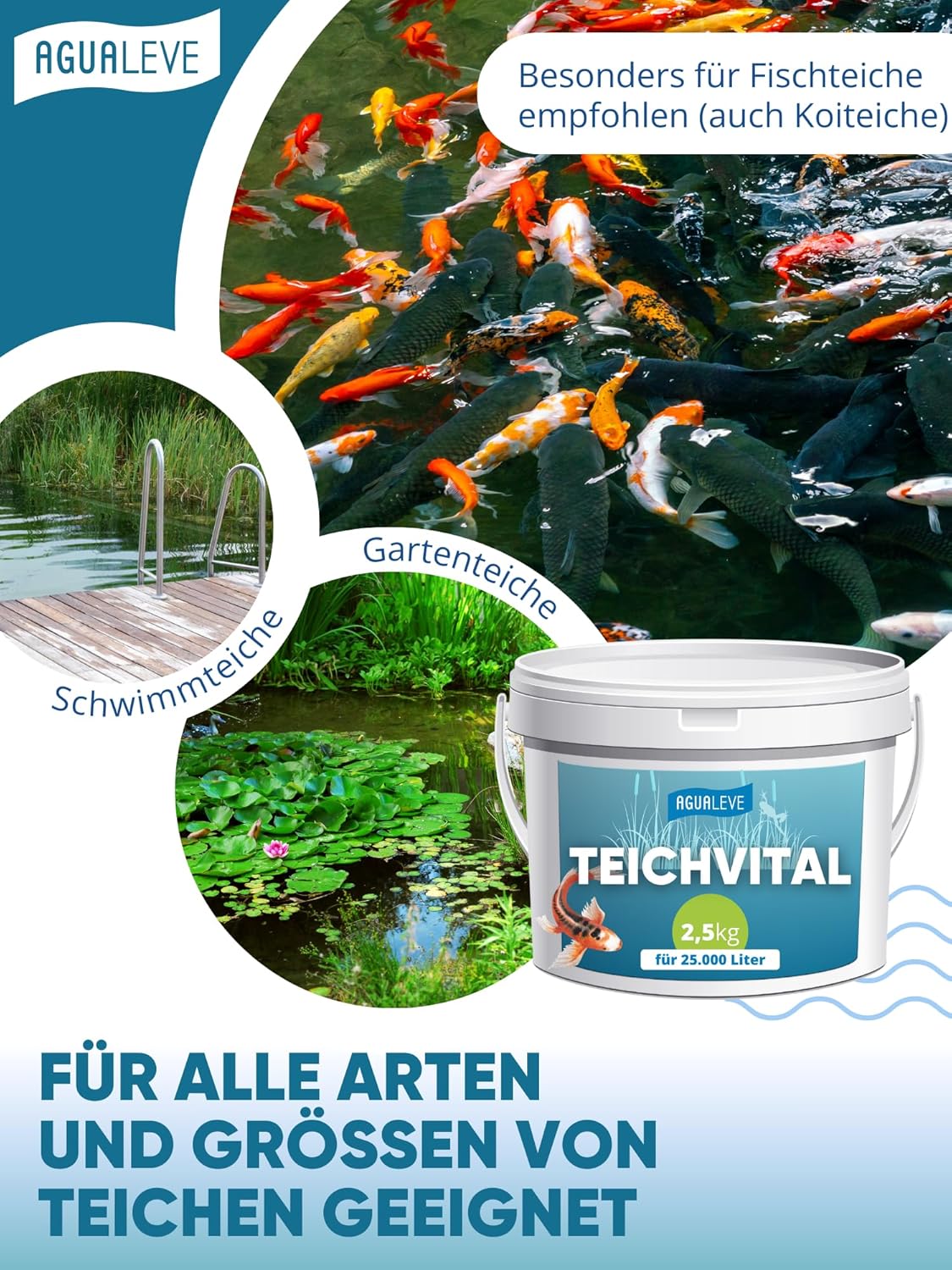 Teichvital (1 kg oder 2,5 kg) ideale Wasserwerte AGUALEVE®