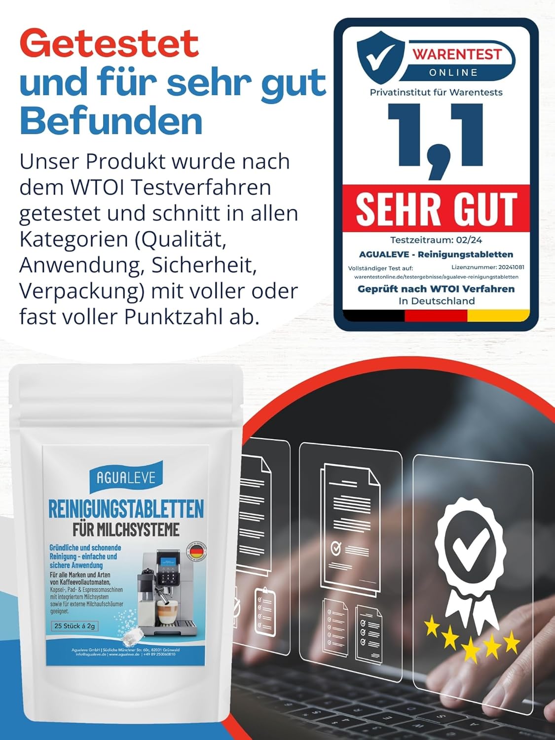 AGUALEVE® Reinigungstabletten für Milchsysteme 25 Stück