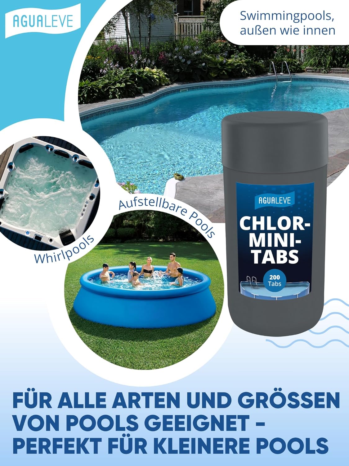 AGUALEVE® Chlor-Minitabs 200 Stück schnelllöslich