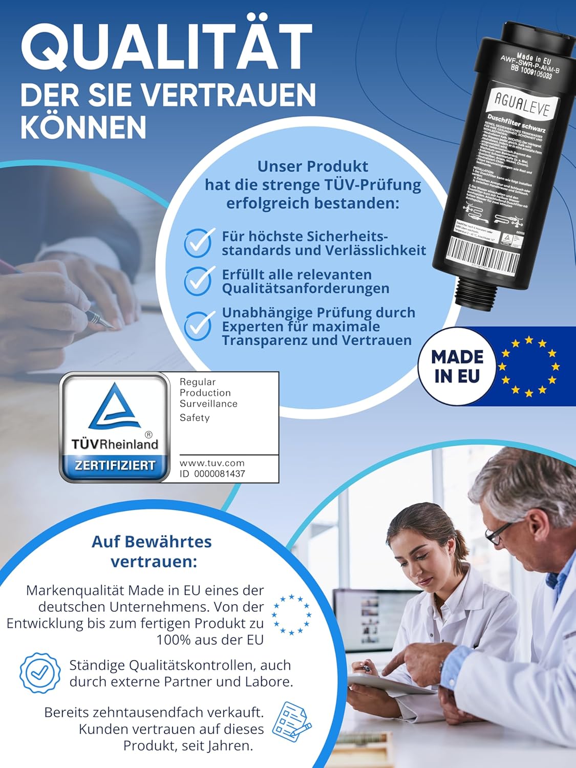 Wasserfilter Dusche (in chrom, weiß und schwarz erhältlich)