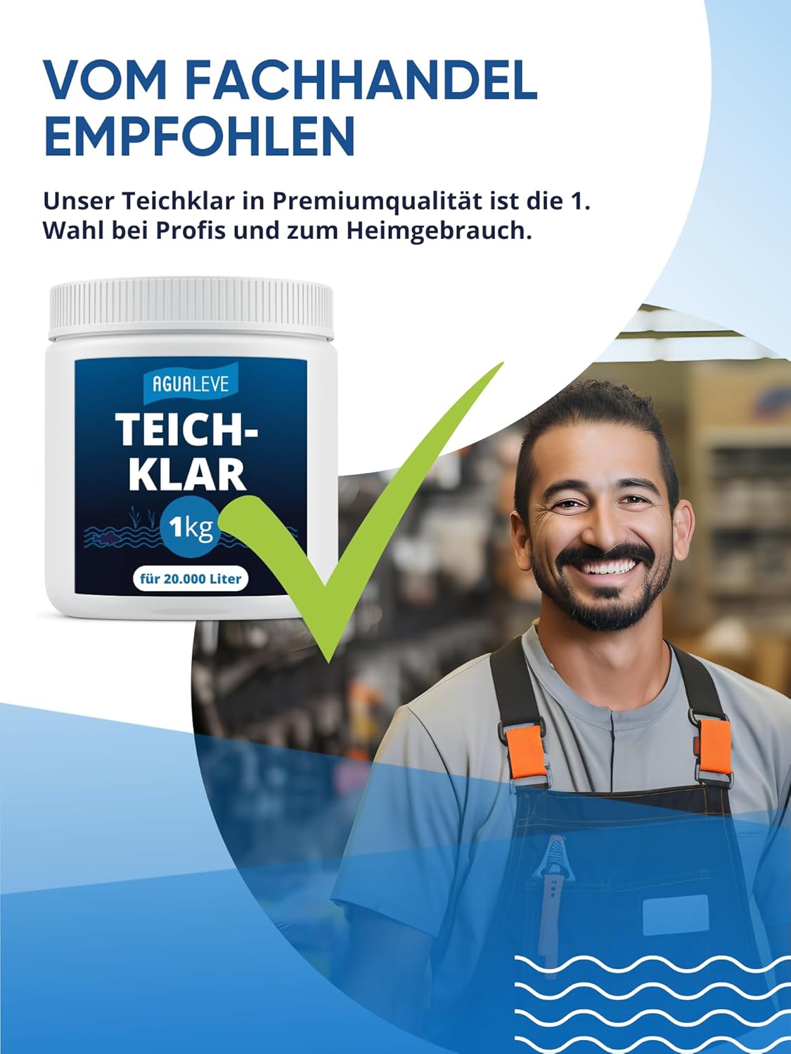 Teichklar bei braunem & trübem Teichwasser 1kg AGUALEVE®
