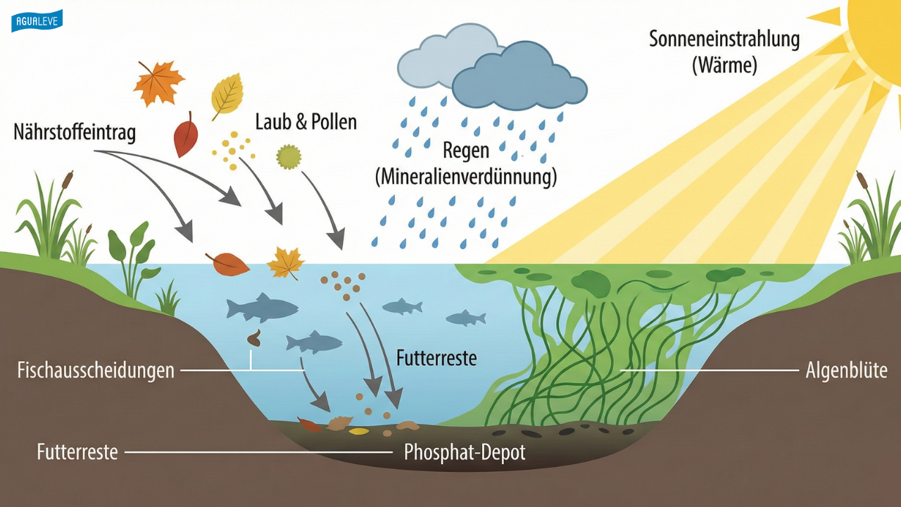 So entstehen Algen Illustration.