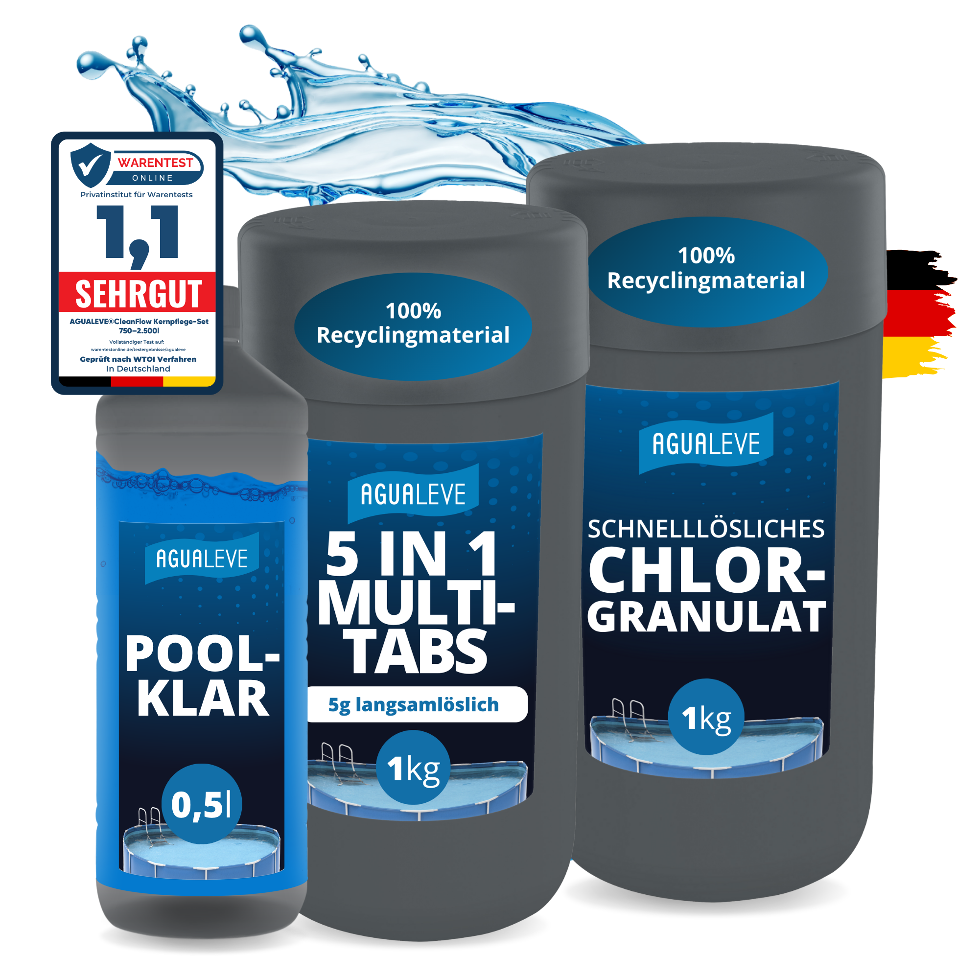 CleanFlow Kernpflege-Set ohne pH Regulierung Pool