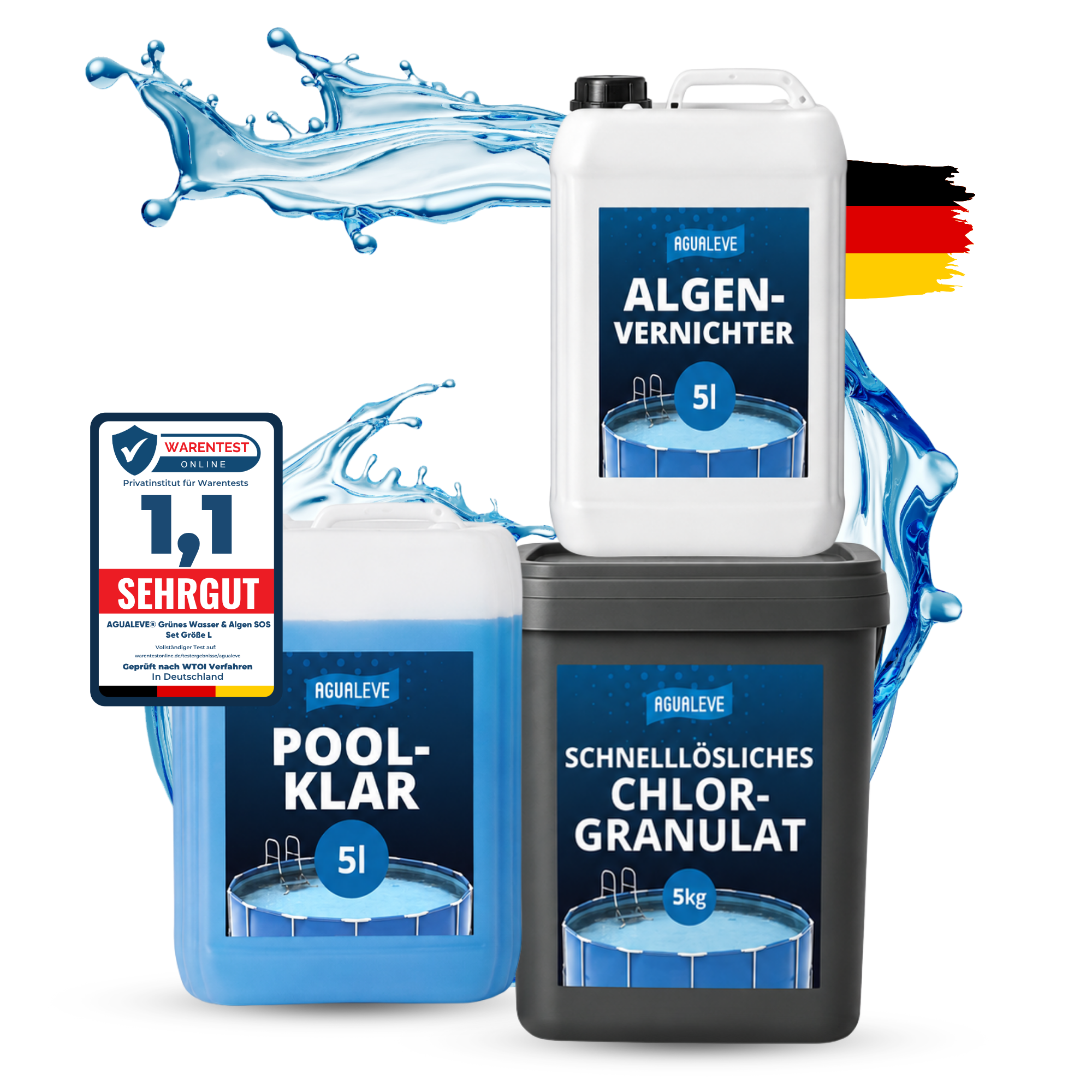 Grünes Wasser & Algen SOS-Set Pool