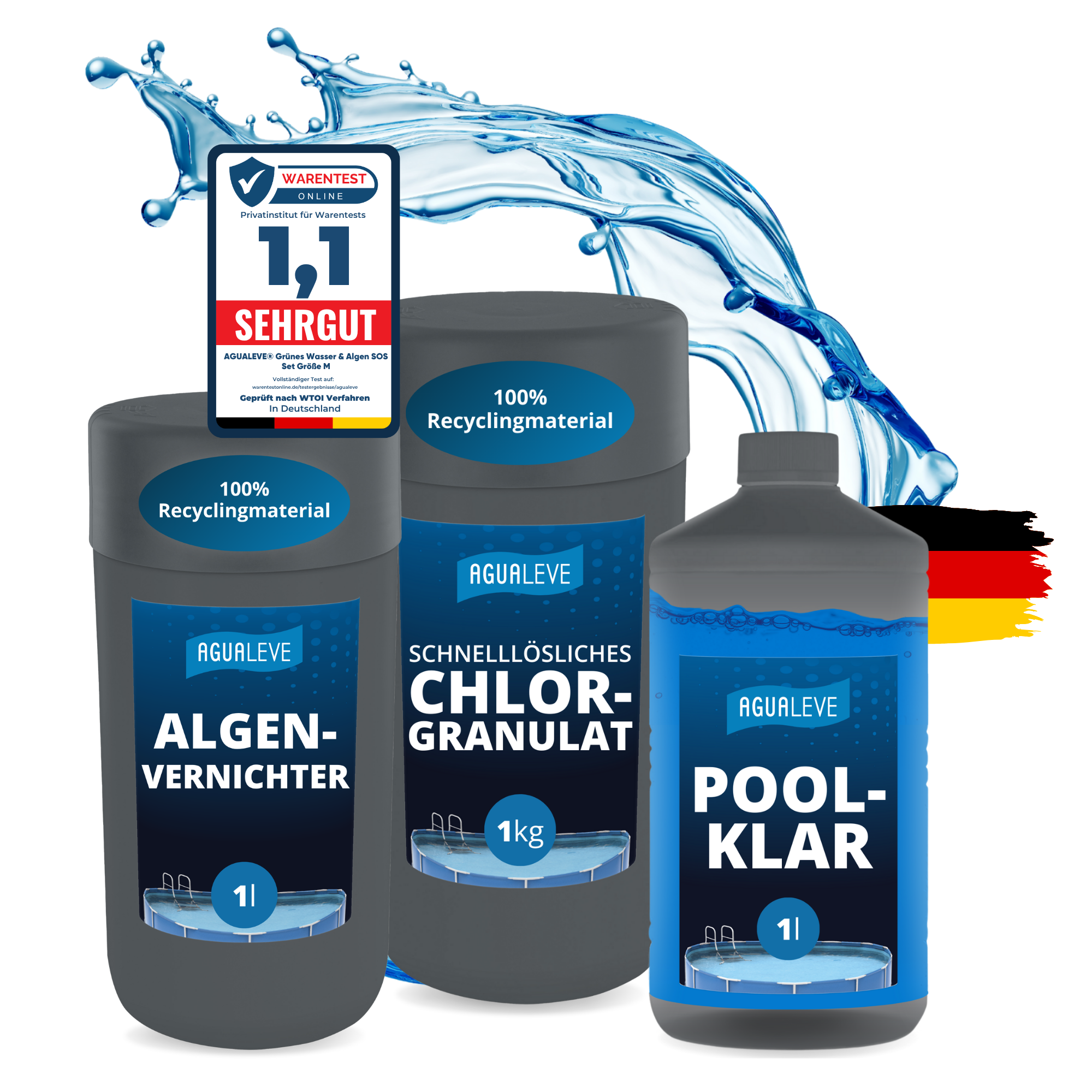 Grünes Wasser & Algen SOS-Set Pool