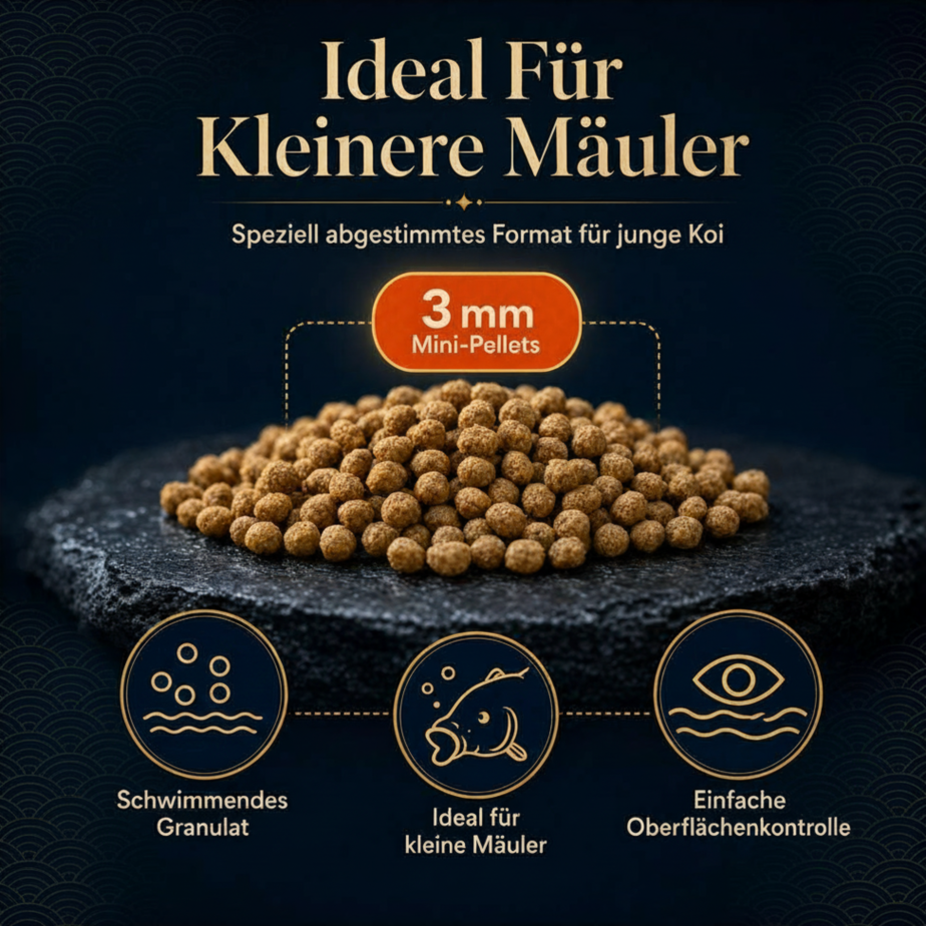 PRO KOI Farbfutter Mini-Pellets ganzjährig | schwimmende Pellets 3 mm