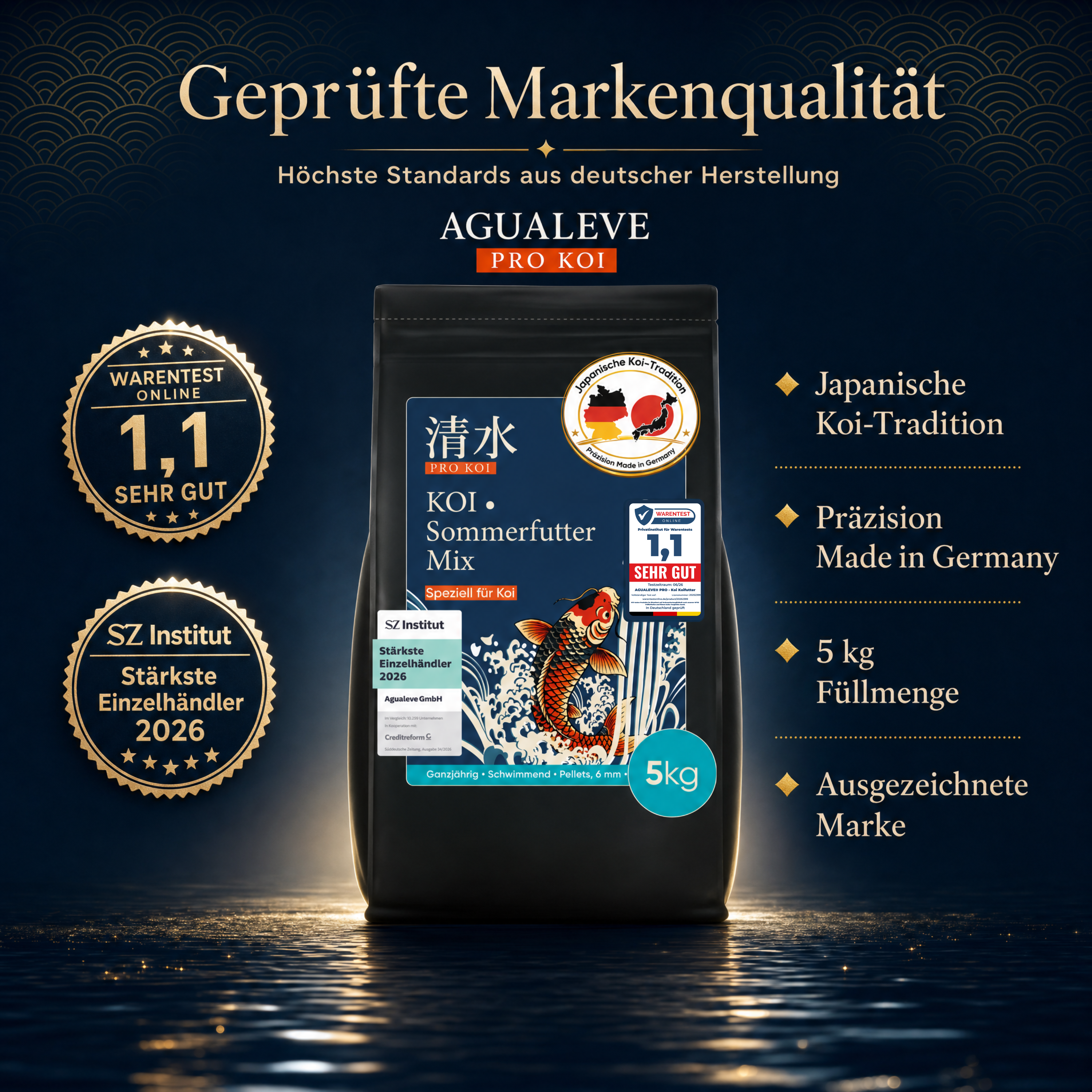 PRO KOI Sommerfutter Mix Ganzjahresmix | schwimmende Pellets 6 mm