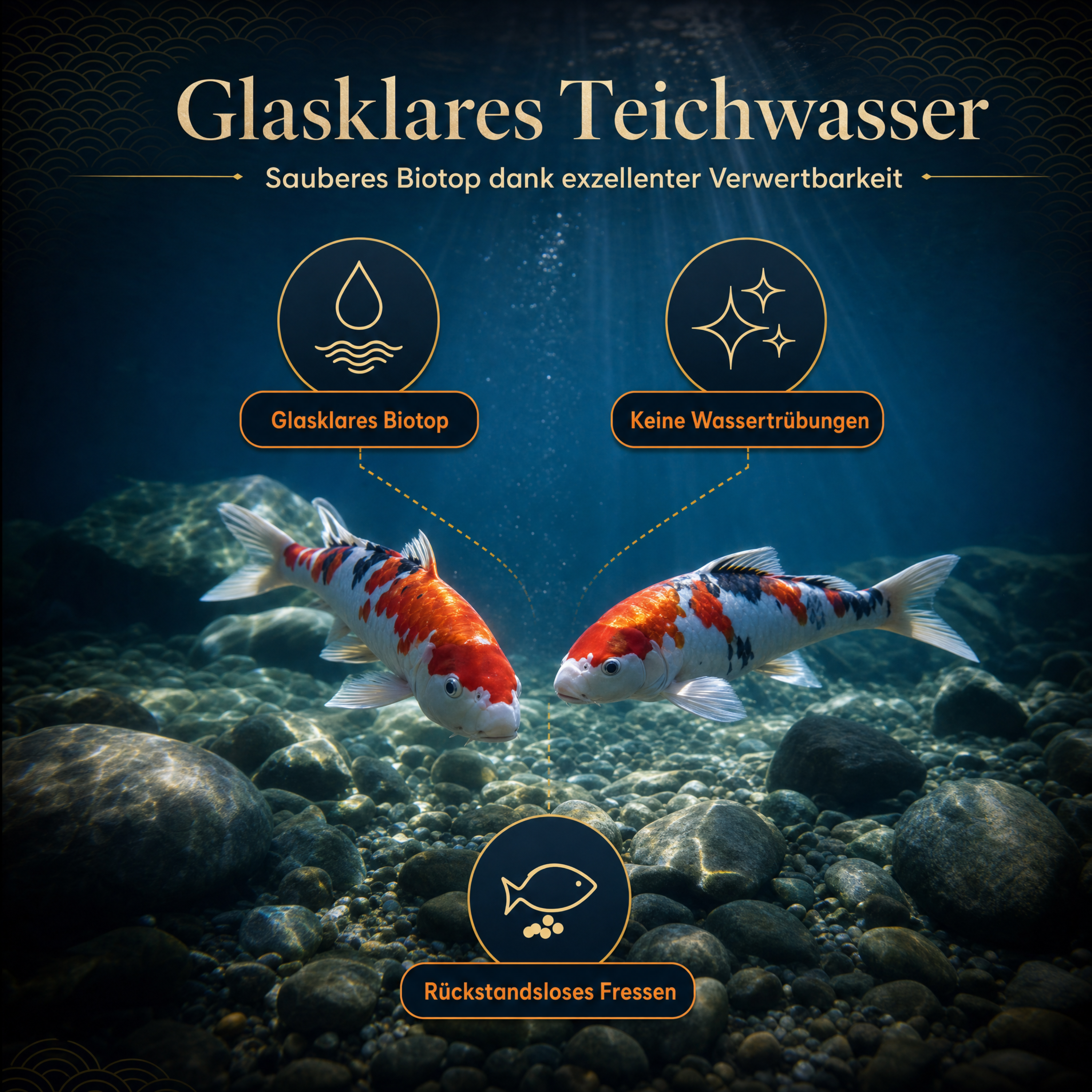 PRO KOI Farbfutter Groß-Pellets ganzjährig | schwimmende Pellets 6 mm