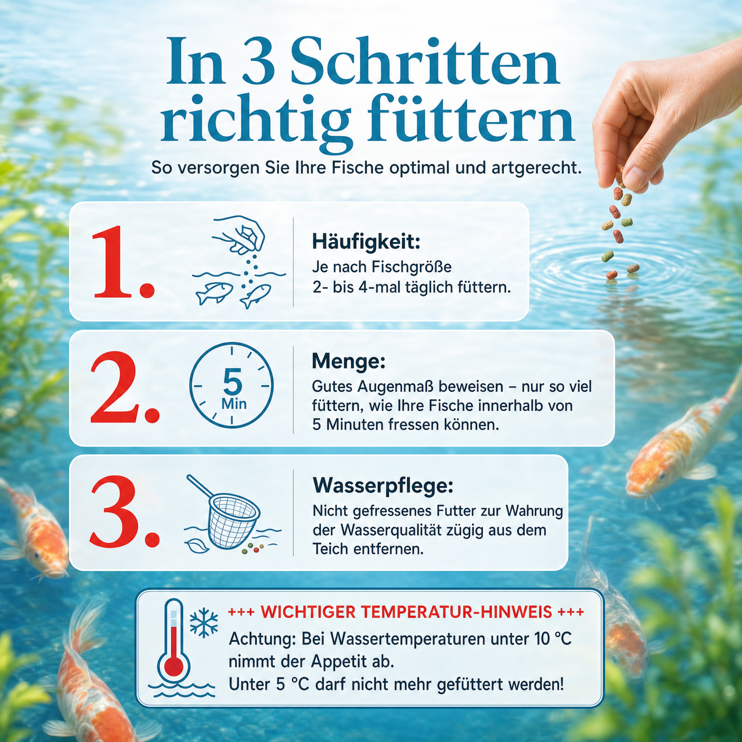 PRO TEICH Farbsticks mit Spirulina ganzjährig | schwimmende Sticks 4 mm