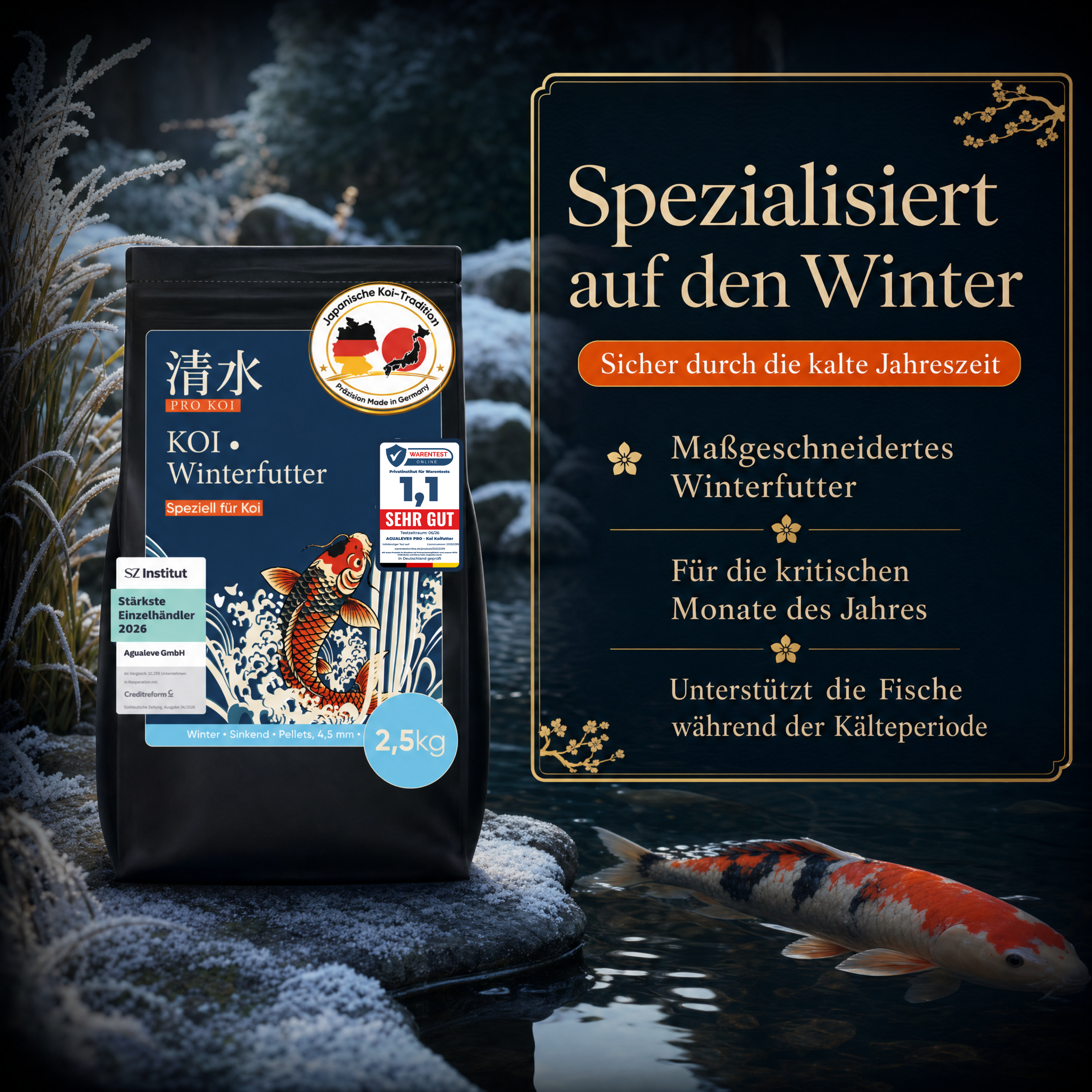 PRO KOI Winterfutter | sinkende Pellets 4,5 mm